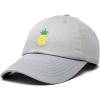 imageDALIX Pineapple Hat Unstructured Cotton Baseball CapGray