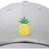 imageDALIX Pineapple Hat Unstructured Cotton Baseball CapGray