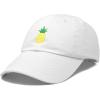 imageDALIX Pineapple Hat Unstructured Cotton Baseball CapWhite