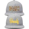 imageDALIX Beauty and Beast Hat Set Men Women Flat Bill Couples CapLight Gray