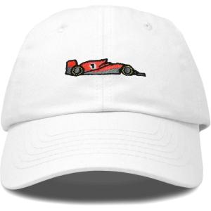 imageDALIX Formula Racing Car Embroidered Cap Cotton Baseball Summer Cool Dad Hat MensWhite