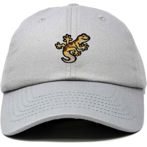 imageDALIX Gecko Cap Embroidered Mens Cotton Dad Hat Baseball HatGray