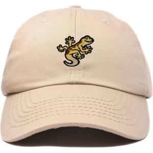 imageDALIX Gecko Cap Embroidered Mens Cotton Dad Hat Baseball HatKhaki