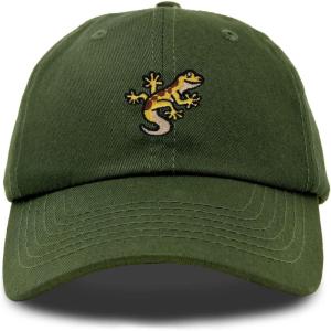 imageDALIX Gecko Cap Embroidered Mens Cotton Dad Hat Baseball HatOlive