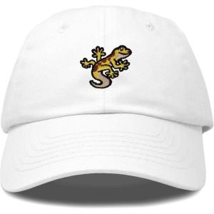 imageDALIX Gecko Cap Embroidered Mens Cotton Dad Hat Baseball HatWhite