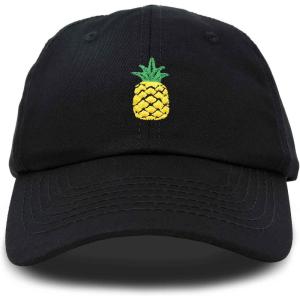 imageDALIX Pineapple Hat Unstructured Cotton Baseball CapBlack