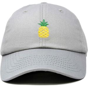 imageDALIX Pineapple Hat Unstructured Cotton Baseball CapGray