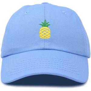 imageDALIX Pineapple Hat Unstructured Cotton Baseball CapLight Blue