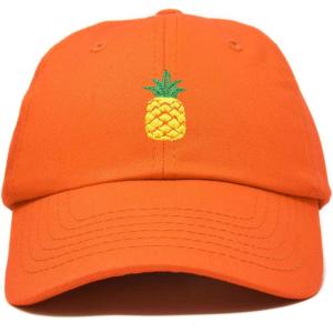 imageDALIX Pineapple Hat Unstructured Cotton Baseball CapOrange