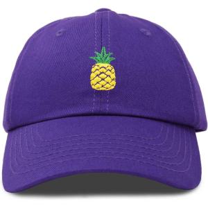 imageDALIX Pineapple Hat Unstructured Cotton Baseball CapPurple