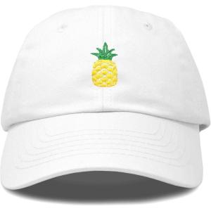 imageDALIX Pineapple Hat Unstructured Cotton Baseball CapWhite