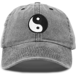 imageDALIX Ying Yang Dad Hat Baseball Cap Zen Peace Balance Philosophy VintageBlack