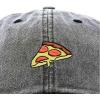 imageDALIX Pizza Slice Embroidered Dad Cap Cotton Baseball Hat UnisexWashed Black