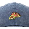 imageDALIX Pizza Slice Embroidered Dad Cap Cotton Baseball Hat UnisexWashed Navy