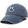 imageDALIX Smile Baseball Cap Smiling Face Happy Dad Hat Men Women TeensNavy Blue Vintage