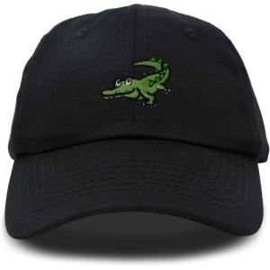 imageDALIX Alligator Cap Embroidered Mens Cotton Dad Hat Baseball HatBlack