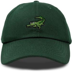 imageDALIX Alligator Cap Embroidered Mens Cotton Dad Hat Baseball HatDark Green