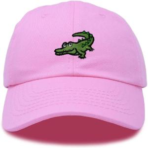 imageDALIX Alligator Cap Embroidered Mens Cotton Dad Hat Baseball HatLight Pink