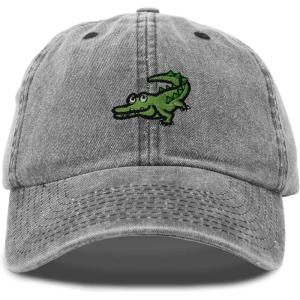 imageDALIX Alligator Cap Embroidered Mens Cotton Dad Hat Baseball HatWashed Black