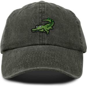 imageDALIX Alligator Cap Embroidered Mens Cotton Dad Hat Baseball HatWashed Gray