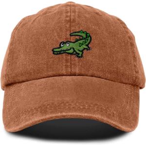 imageDALIX Alligator Cap Embroidered Mens Cotton Dad Hat Baseball HatWashed Orange