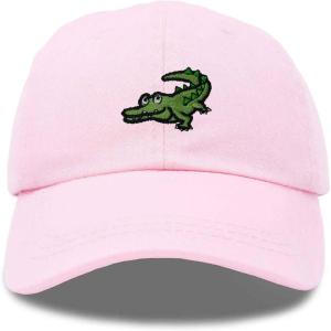 imageDALIX Alligator Cap Embroidered Mens Cotton Dad Hat Baseball HatWashed Pink