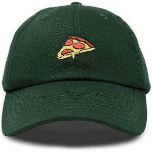 imageDALIX Pizza Slice Embroidered Dad Cap Cotton Baseball Hat UnisexDark Green