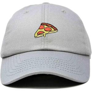 imageDALIX Pizza Slice Embroidered Dad Cap Cotton Baseball Hat UnisexGray