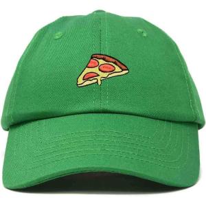 imageDALIX Pizza Slice Embroidered Dad Cap Cotton Baseball Hat UnisexKelly Green