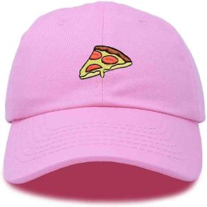 imageDALIX Pizza Slice Embroidered Dad Cap Cotton Baseball Hat UnisexLight Pink
