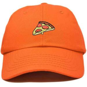 imageDALIX Pizza Slice Embroidered Dad Cap Cotton Baseball Hat UnisexOrange
