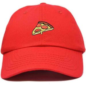 imageDALIX Pizza Slice Embroidered Dad Cap Cotton Baseball Hat UnisexRed