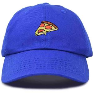 imageDALIX Pizza Slice Embroidered Dad Cap Cotton Baseball Hat UnisexRoyal Blue