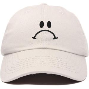 imageDALIX Sad Face Hat Mens Womens Sadface Frowning Baseball CapBeige
