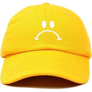imageDALIX Sad Face Hat Mens Womens Sadface Frowning Baseball CapGold