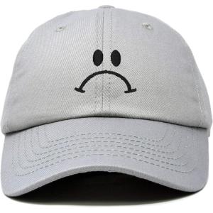 imageDALIX Sad Face Hat Mens Womens Sadface Frowning Baseball CapGray