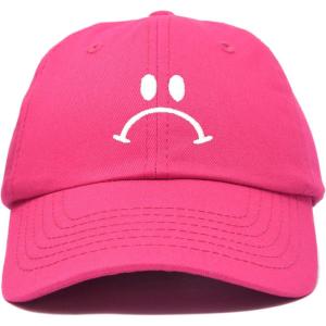imageDALIX Sad Face Hat Mens Womens Sadface Frowning Baseball CapHot Pink