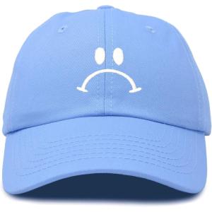 imageDALIX Sad Face Hat Mens Womens Sadface Frowning Baseball CapLight Blue