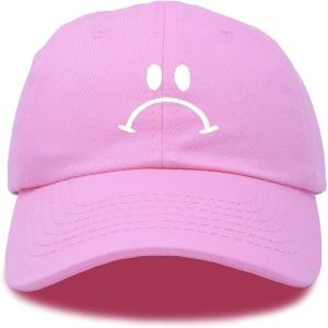 imageDALIX Sad Face Hat Mens Womens Sadface Frowning Baseball CapLight Pink
