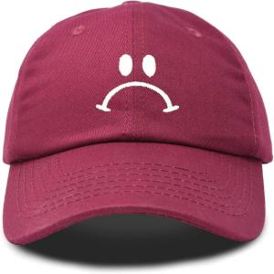 imageDALIX Sad Face Hat Mens Womens Sadface Frowning Baseball CapMaroon