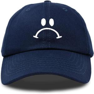 imageDALIX Sad Face Hat Mens Womens Sadface Frowning Baseball CapNavy Blue