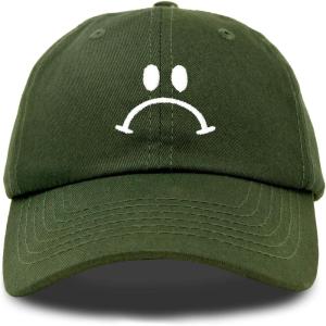 imageDALIX Sad Face Hat Mens Womens Sadface Frowning Baseball CapOlive