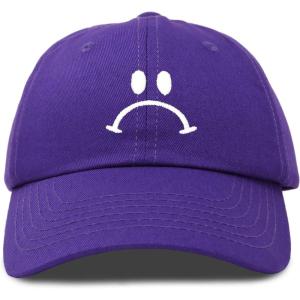 imageDALIX Sad Face Hat Mens Womens Sadface Frowning Baseball CapPurple