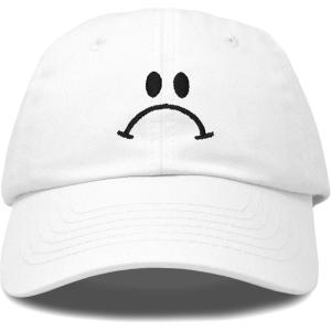 imageDALIX Sad Face Hat Mens Womens Sadface Frowning Baseball CapWhite