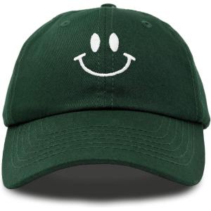 imageDALIX Smile Baseball Cap Smiling Face Happy Dad Hat Men Women TeensDark Green