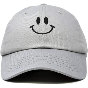 imageDALIX Smile Baseball Cap Smiling Face Happy Dad Hat Men Women TeensGray