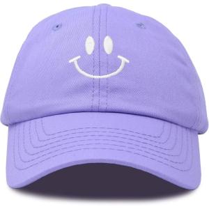 imageDALIX Smile Baseball Cap Smiling Face Happy Dad Hat Men Women TeensLavender