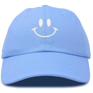 imageDALIX Smile Baseball Cap Smiling Face Happy Dad Hat Men Women TeensLight Blue