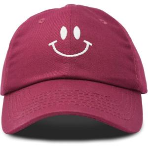 imageDALIX Smile Baseball Cap Smiling Face Happy Dad Hat Men Women TeensMaroon