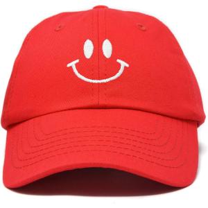 imageDALIX Smile Baseball Cap Smiling Face Happy Dad Hat Men Women TeensRed